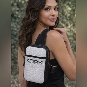 Michael Kors Black and White Belt Bag